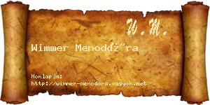 Wimmer Menodóra névjegykártya
